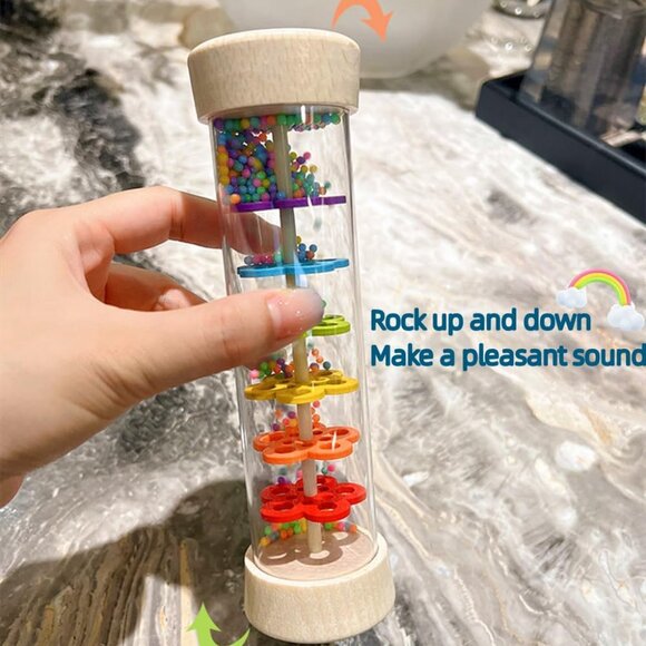 Children Early Education Hand eye-Coordination Wooden Rattle Toy(1 Set) - Picture 6 of 12